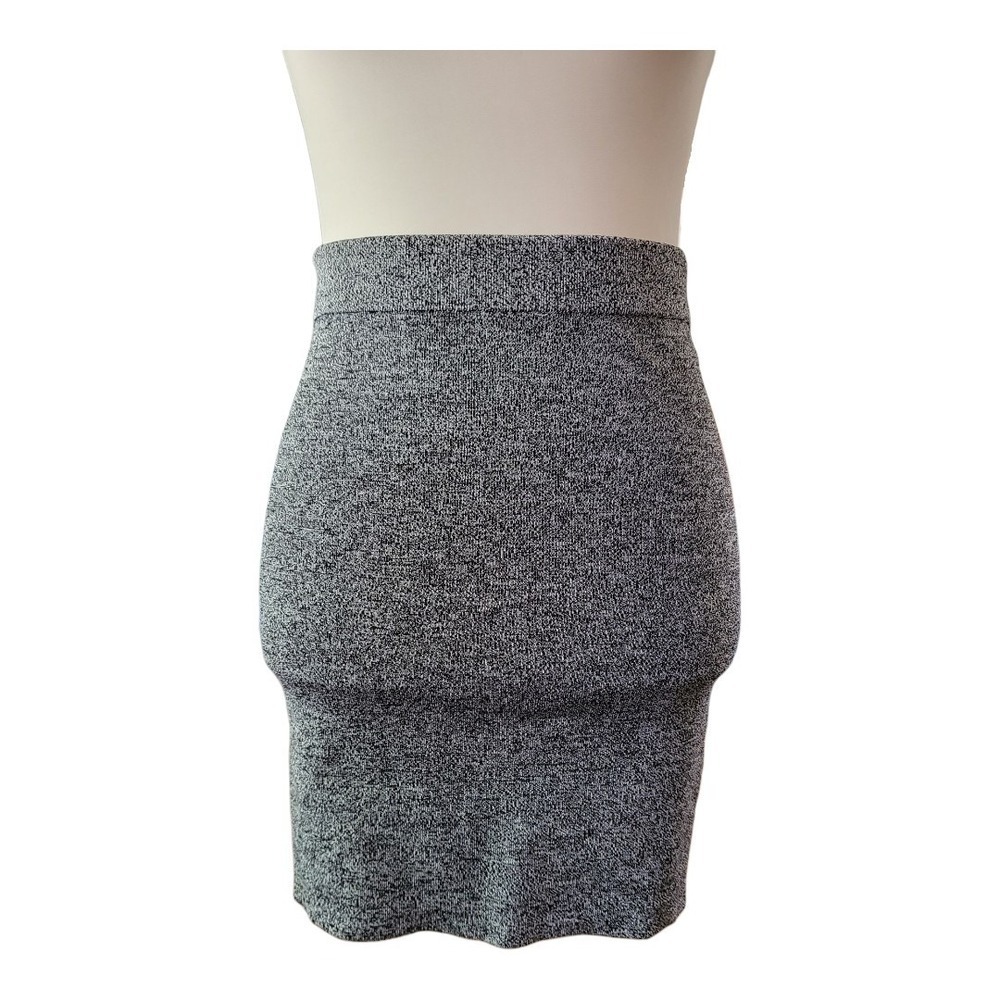 Alexander Wang Heathered‎ Grey Stretch Knit Pencil Skirt Mini Womens Size S